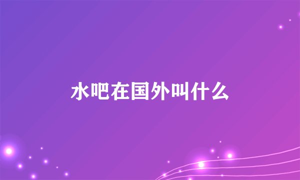 水吧在国外叫什么