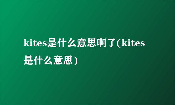kites是什么意思啊了(kites是什么意思)