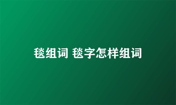 毯组词 毯字怎样组词
