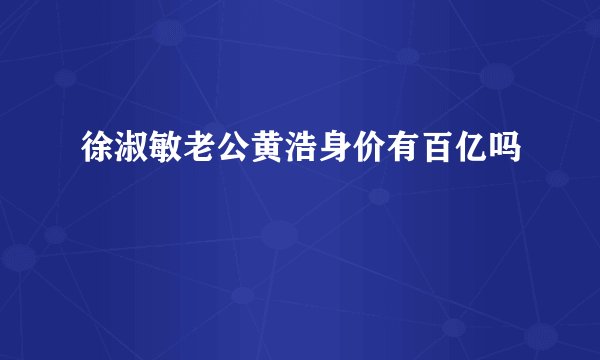 徐淑敏老公黄浩身价有百亿吗