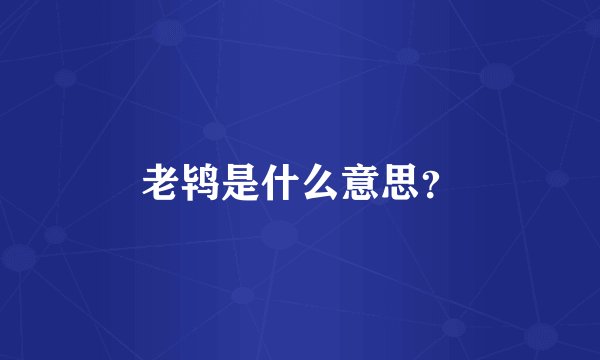 老鸨是什么意思？