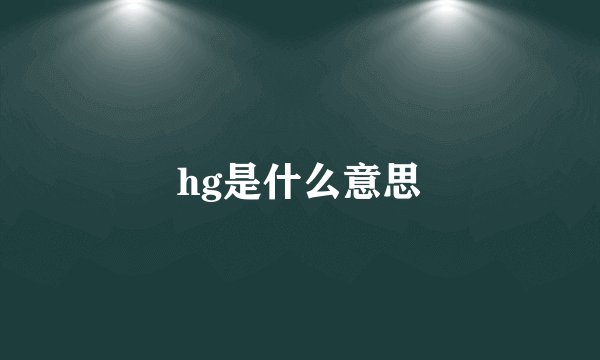 hg是什么意思