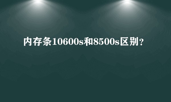内存条10600s和8500s区别？