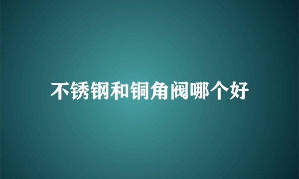 不锈钢和铜角阀哪个好
