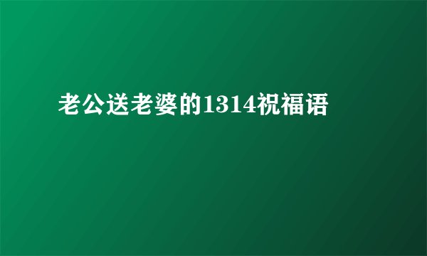 老公送老婆的1314祝福语