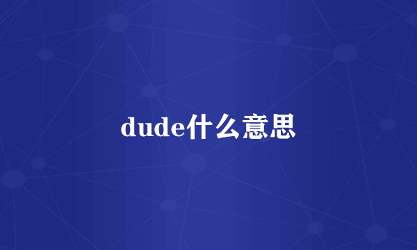 dude什么意思
