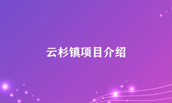 云杉镇项目介绍