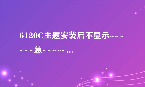 6120C主题安装后不显示~~~~~~急~~~~~~~~~
