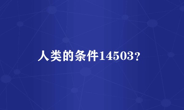 人类的条件14503？