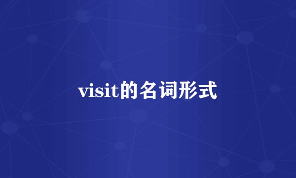 visit的名词形式