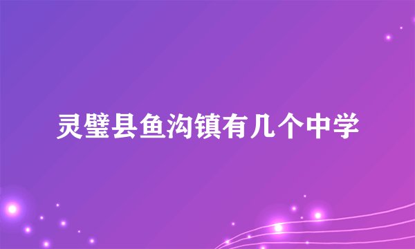灵璧县鱼沟镇有几个中学