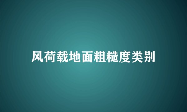 风荷载地面粗糙度类别