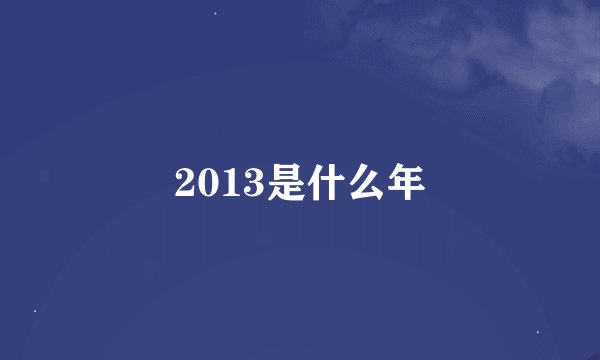 2013是什么年
