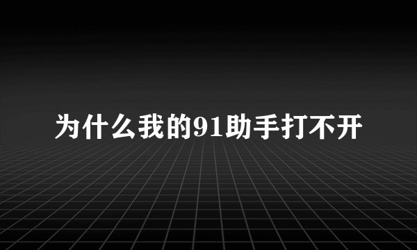 为什么我的91助手打不开