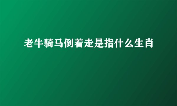 老牛骑马倒着走是指什么生肖