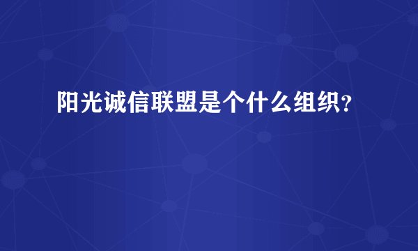 阳光诚信联盟是个什么组织？