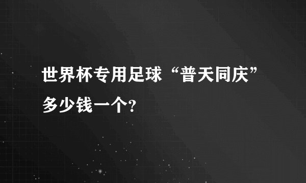 世界杯专用足球“普天同庆”多少钱一个？