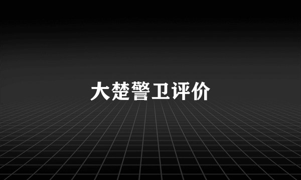 大楚警卫评价