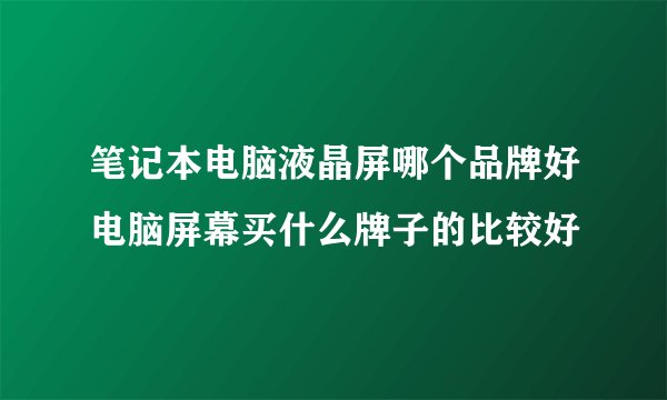 笔记本电脑液晶屏哪个品牌好电脑屏幕买什么牌子的比较好