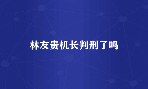 林友贵机长判刑了吗