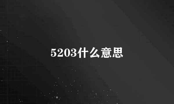 5203什么意思