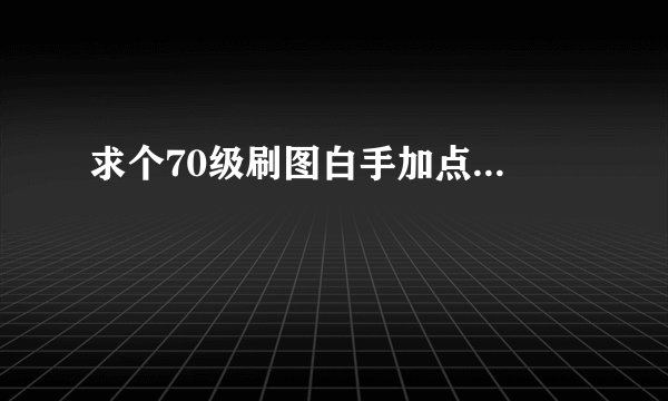 求个70级刷图白手加点...