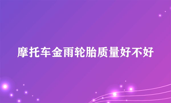 摩托车金雨轮胎质量好不好