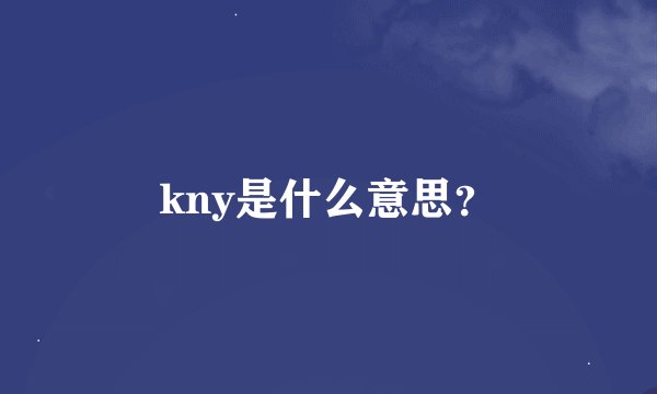 kny是什么意思？