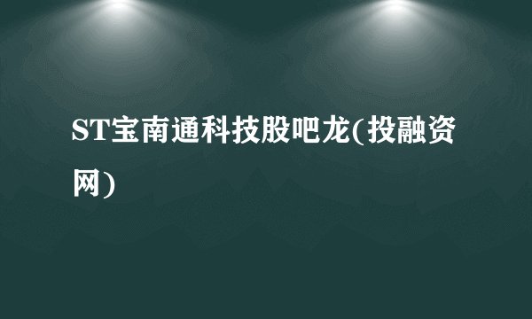 ST宝南通科技股吧龙(投融资网)