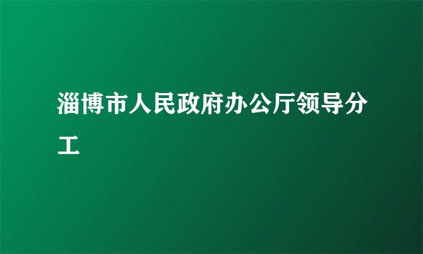 淄博市人民政府办公厅领导分工