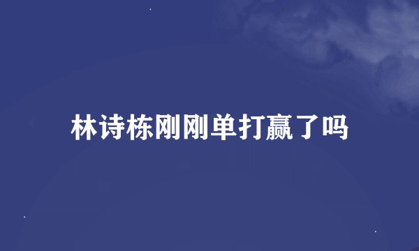 林诗栋刚刚单打赢了吗