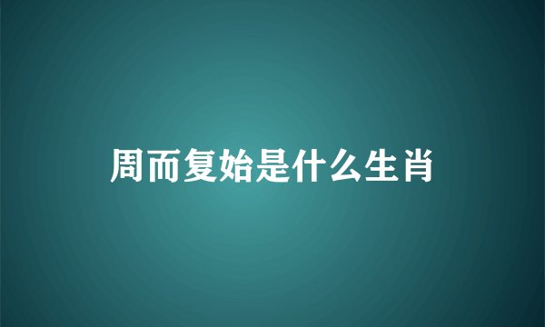 周而复始是什么生肖