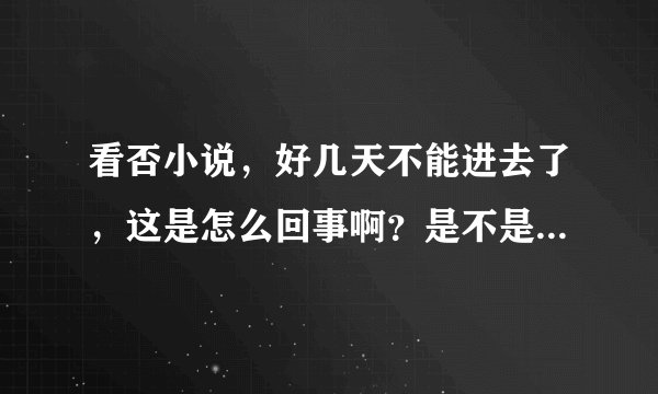 看否小说，好几天不能进去了，这是怎么回事啊？是不是出现什么问题了？