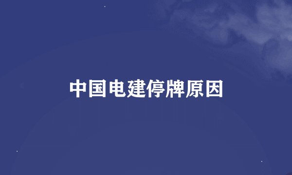 中国电建停牌原因