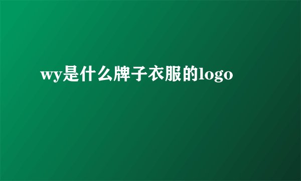 wy是什么牌子衣服的logo