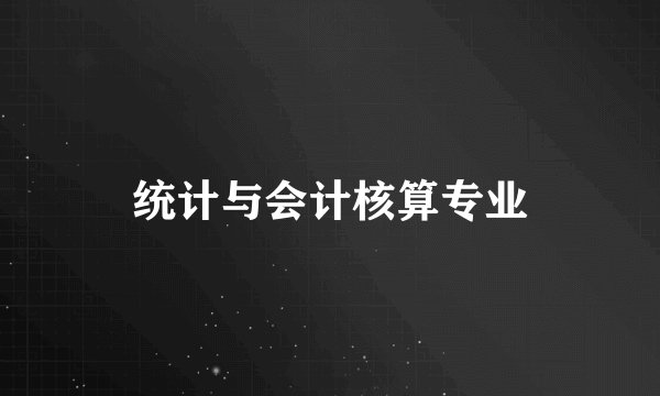 统计与会计核算专业