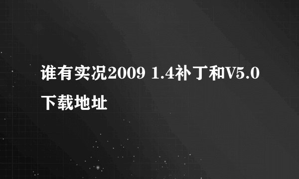 谁有实况2009 1.4补丁和V5.0下载地址