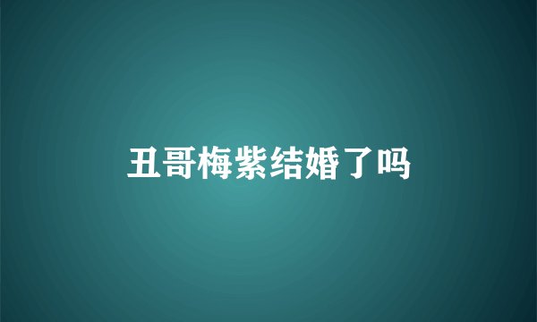 丑哥梅紫结婚了吗