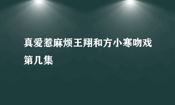 真爱惹麻烦王翔和方小寒吻戏第几集