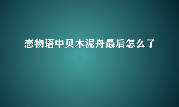 恋物语中贝木泥舟最后怎么了