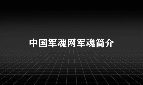 中国军魂网军魂简介