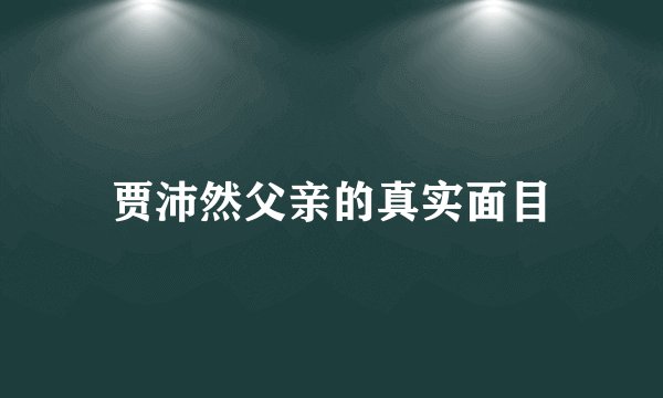 贾沛然父亲的真实面目