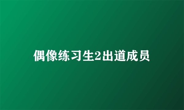 偶像练习生2出道成员