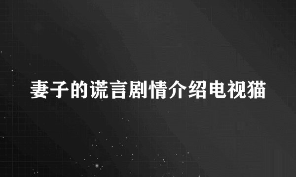 妻子的谎言剧情介绍电视猫