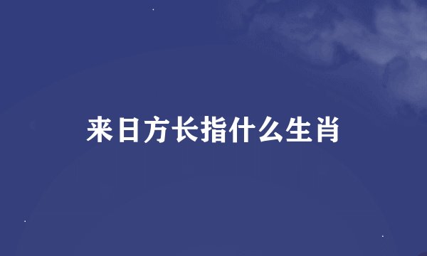 来日方长指什么生肖
