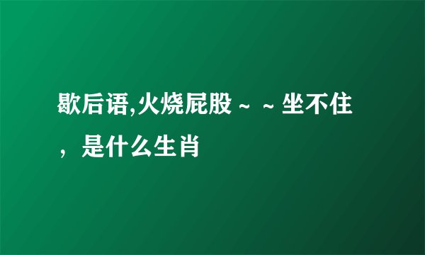 歇后语,火烧屁股～～坐不住，是什么生肖