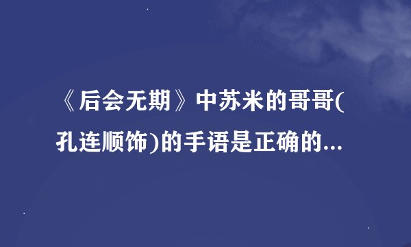 《后会无期》中苏米的哥哥(孔连顺饰)的手语是正确的吗? -