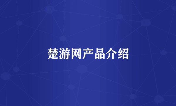 楚游网产品介绍