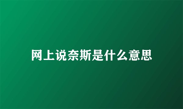 网上说奈斯是什么意思
