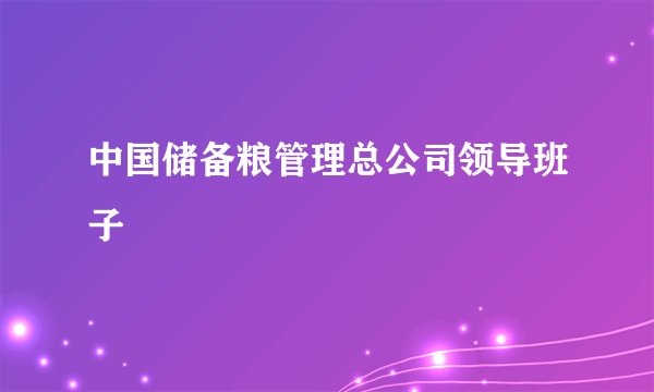 中国储备粮管理总公司领导班子